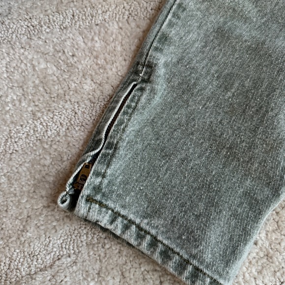 Vtg Palmettos High Waisted Olive Green Acid Wash Tapered Jeans Ankle Zip 26 80s - Picture 6 of 9